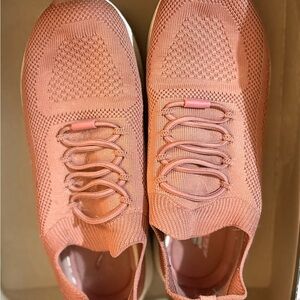 Skechers Women’s Knit Slip-On Sneakers in Rose Tan